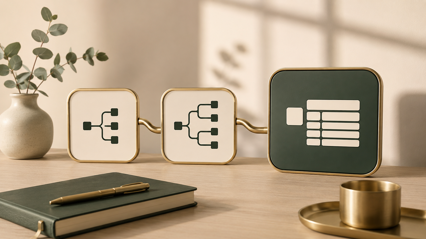 Schéma : Make et n8n comme connecteurs entre applications, Notion comme tableau de bord central